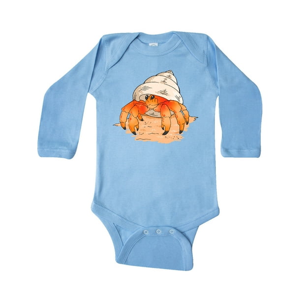 inktastic Hermit Crab Long Sleeve Creeper inktastic Hermit Crab Long Sleeve Creeper